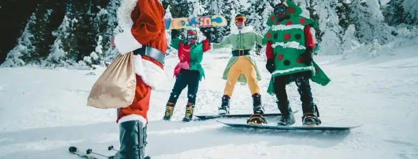 Santa on skis